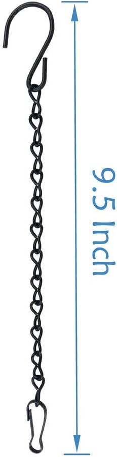 10 Pack 9.5 Inch Black Hanging Chains, Garden Plant Hangers for Hanging Bird Feeders, Billboards, Chalkboards, Basket, Planters, Lanterns, Wind Chimes and Decorative Ornaments Etc-VerdiqueGarden