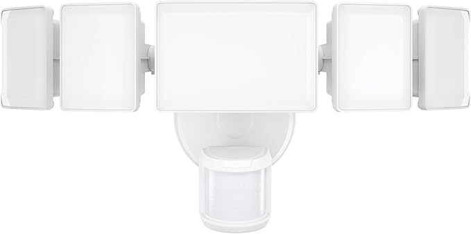 Olafus 100W Motion Sensor Outdoor Lights, 10000LM 6500K Daylight Flood Lights Outdoor Motion Sensor, Dusk to Dawn Outdoor Lighting, IP65 Waterproof Motion Detector Lights for Outside, White-VerdiqueGarden