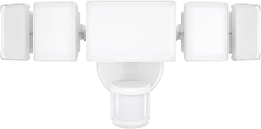 Olafus 100W Motion Sensor Outdoor Lights, 10000LM 6500K Daylight Flood Lights Outdoor Motion Sensor, Dusk to Dawn Outdoor Lighting, IP65 Waterproof Motion Detector Lights for Outside, White-VerdiqueGarden