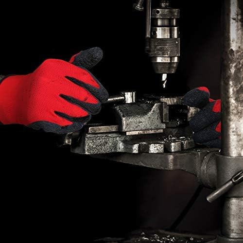 Evridwear Crinkle Latex Rubber Hand Coated Safety Work Gloves for Men Women General Multi Use Construction Warehouse Gardening Assembly Landscaping (XS-Size) Red 120 Pairs Pack-VerdiqueGarden