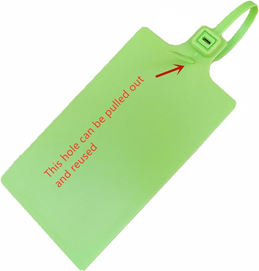 Plastic Seals Shipping Tags Logistics Use Big Sign Tie Large Label Tie, 255mm Total Length, Package of 100pcs (Fluorescent green)-VerdiqueGarden