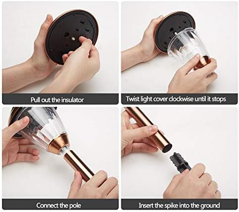 Solar Lights Outdoor - 8 Pack Copper Garden Walkway Lights Solar Powered Waterproof for Garden, Lawn, Yard, Pathway-VerdiqueGarden