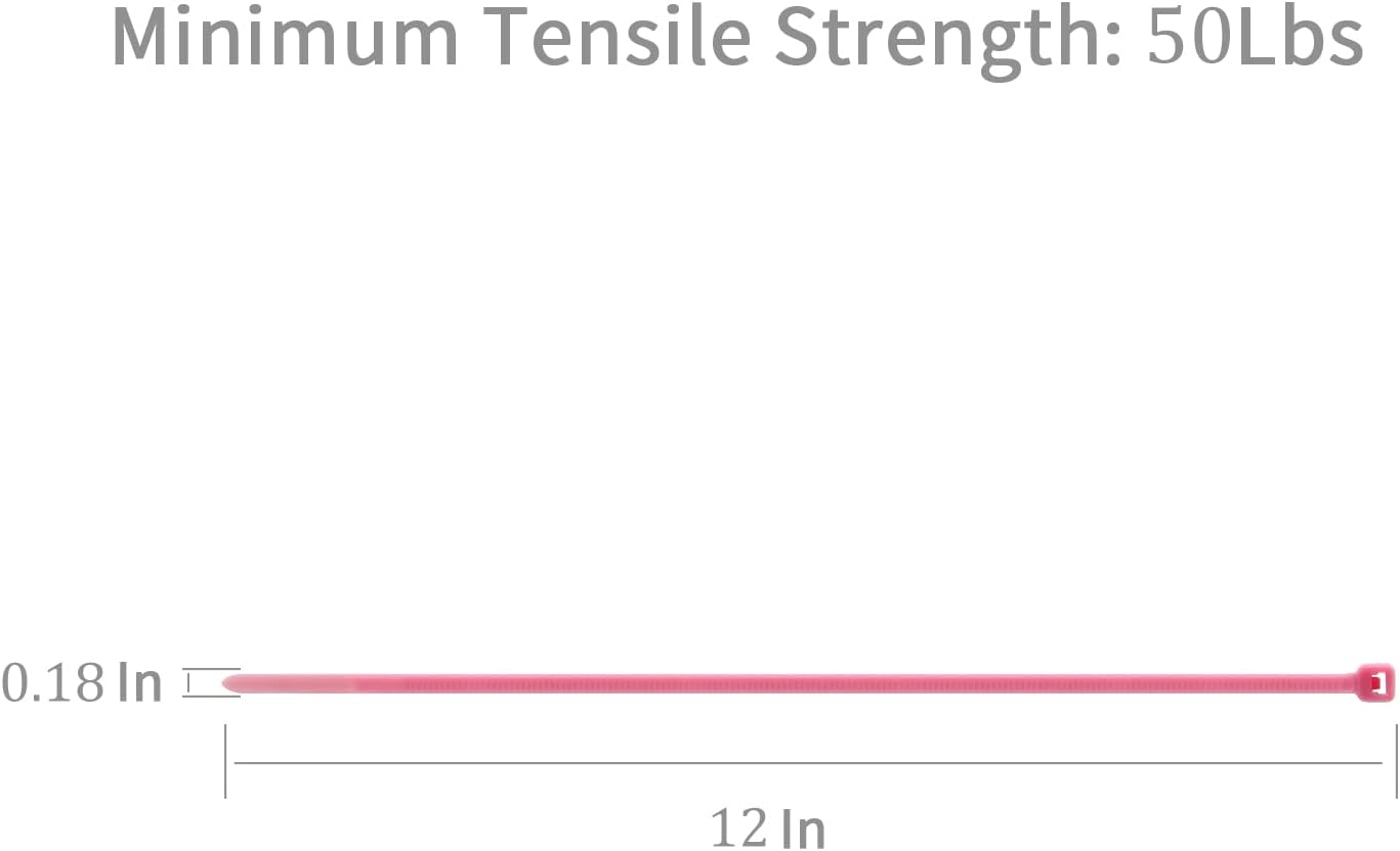 XINGO 1000 PCS Pink Zip Ties 12 Inch, 60 LBS Tensile Strength, Self-Locking Nylon Plastic Nylon PA66 Wire Ties for Indoor and Outdoor Use-VerdiqueGarden