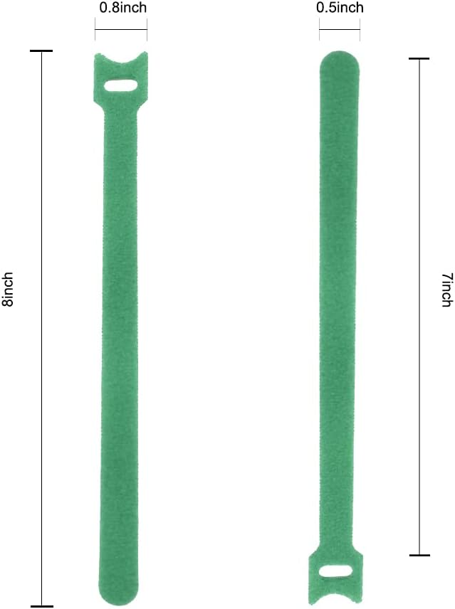 Garden Hook＆Loop Plant Cable Ties, 200 Pcs Adjustable Garden Nylon Ties for Supporting Plant and Vines, Multi-Functional Ties (200 Pcs, 8 Inch, Green)-VerdiqueGarden