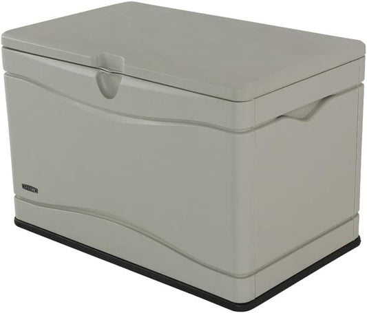 LIFETIME 60059 Black Bottom & Desert (Tan) Sides and Lid Outdoor Storage Box-80 Gal, 80 Gallon, Desert Sand-VerdiqueGarden