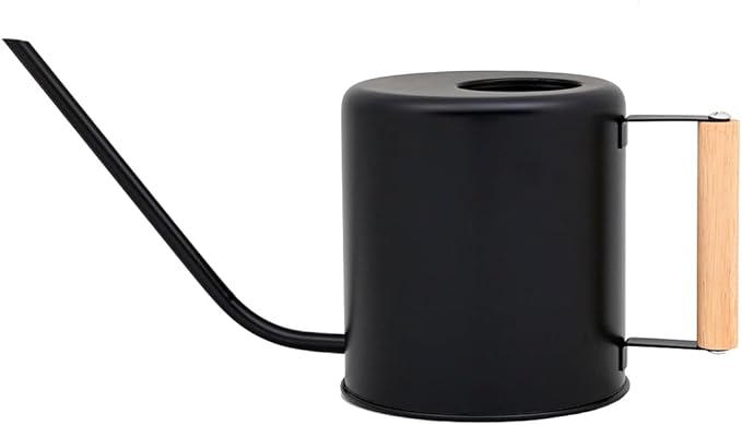1.5 Liter Black Watering Can for Indoor Plants, House Plants, Flower Watering, Outdoor Plants - Small Metal Watering Can with Long Spout-VerdiqueGarden