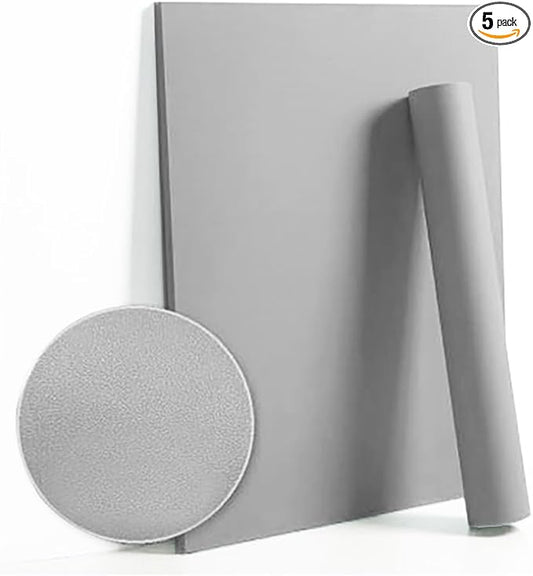 Dimoon 236''x17.7'' Grey Peel and Stick Wallpaper Contact Paper Modern Self Adhesive Wall Paper Removable Renter Friendly Textured Solid Color Shelf Cabinet Vinyl Roll (236''x17.7'',Grey)-VerdiqueGarden