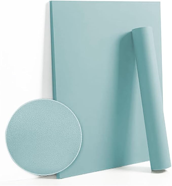 Dimoon 118''x17.7'' Blue Peel and Stick Wallpaper Contact Paper Modern Self Adhesive Wall Paper Removable Renter Friendly Textured Solid Color Shelf Cabinet Vinyl Roll (118''x17.7'',Nile Blue)-VerdiqueGarden