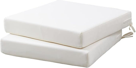 Patio Chair Cushions Non Slip Bottom Chair Pad with Ties Waterproof Square Outdoor Seat Cushion Replacement for Garden Swing Furniture Set of 2 18 x18 Inch, Beige-VerdiqueGarden