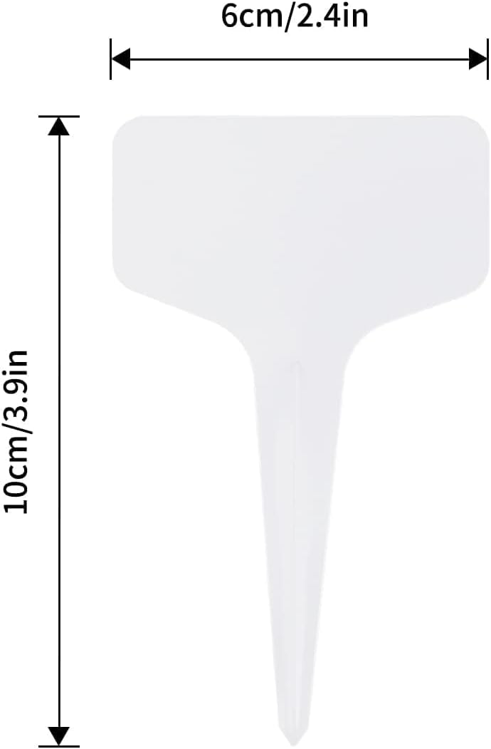 KINGLAKE 100 Pcs 6 x10cm Plastic Plant T-Type Tags Nursery Garden Labels-VerdiqueGarden