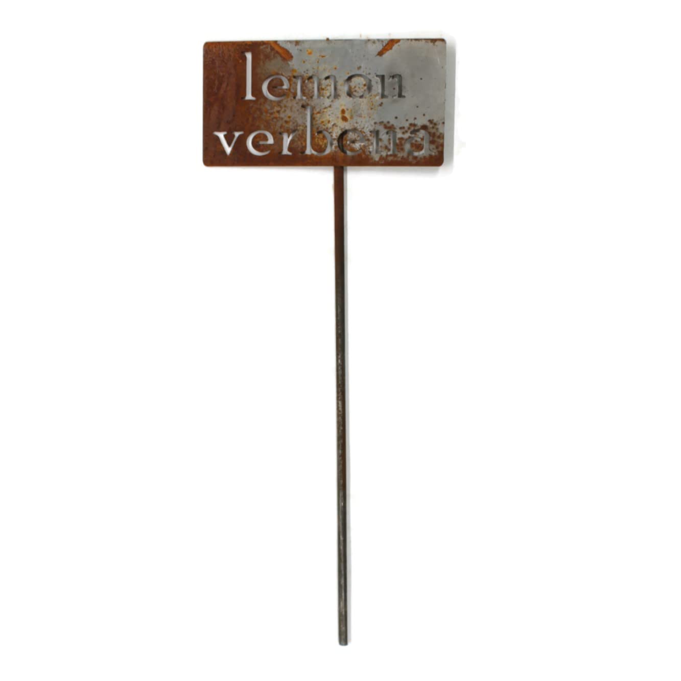 Classic Metal Garden Markers 19 Inches Tall (lemon verbena, Naturally Rusted)-VerdiqueGarden