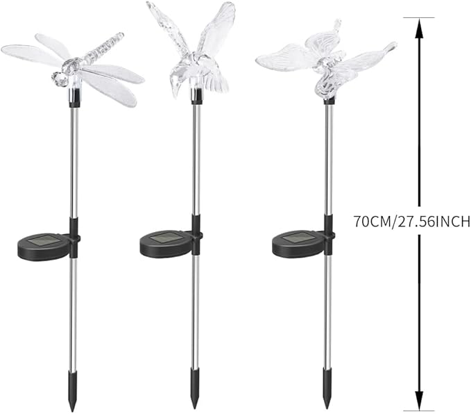 Anordsem Solar Lights Outdoor Decorations: Garden Stake Light Waterproof for Yard Decor Outside - LED Dragonfly Hummingbird Butterfly Lamp for Patio Pathway Home-VerdiqueGarden