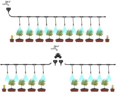 1/4 Inch Drip Irrigation Tubing Fitting to Faucet Adapter Connector, 2 Way Y Splitter for 3/4" Inch Garden Hose to 1/4 Inch Drip Irrigation Hose-VerdiqueGarden