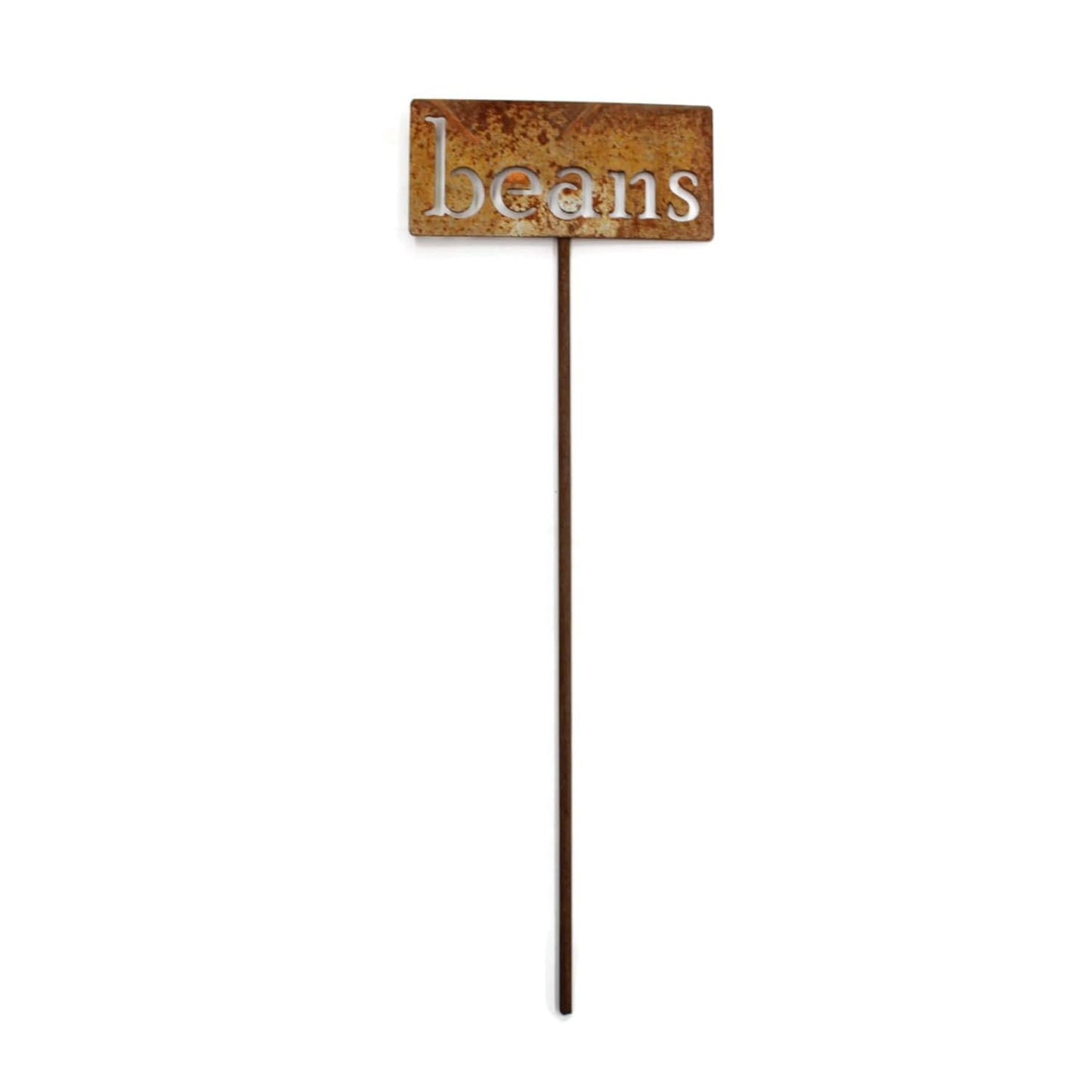 Classic Metal Garden Markers 19 Inches Tall (beans, Naturally Rusted)-VerdiqueGarden