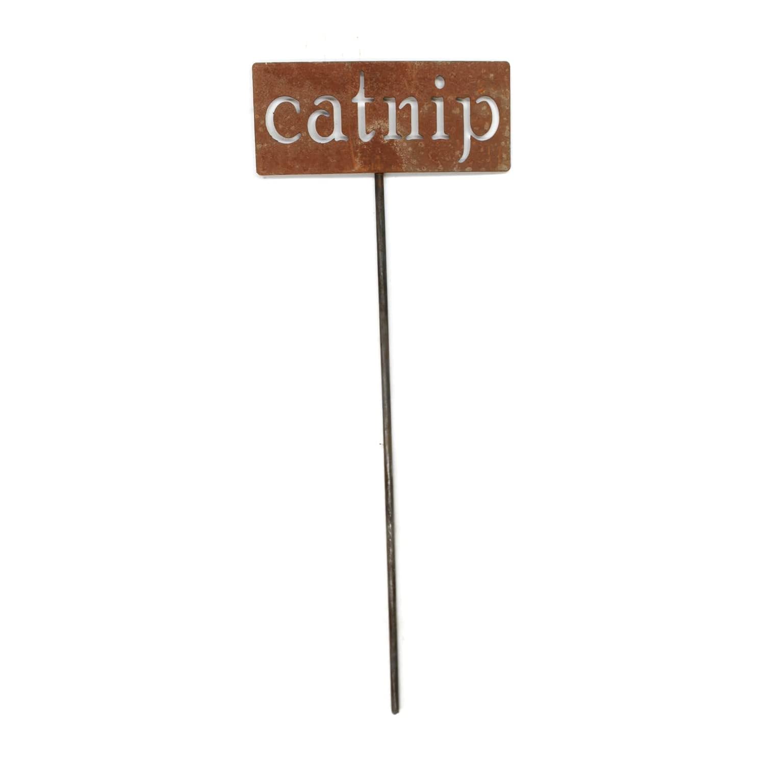 Classic Metal Garden Markers 19 Inches Tall (catnip, Naturally Rusted)-VerdiqueGarden