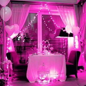 JMEXSUSS Connectable 100 LED Room Lights, 33ft 8 Modes Pink Christmas Lights Clear Wire, Plug in Pink String Lights Indoor Outdoor for Room Decor Christmas Tree Bedroom Valentines Party-VerdiqueGarden