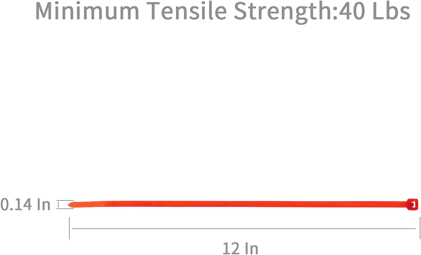 XINGO Nylon Cable Zip Ties Self Locking Plastic Wire Ties with 40 Lbs Tensile Strength for Indoor and Outdoor 12 Inch 500 Pack Red-VerdiqueGarden