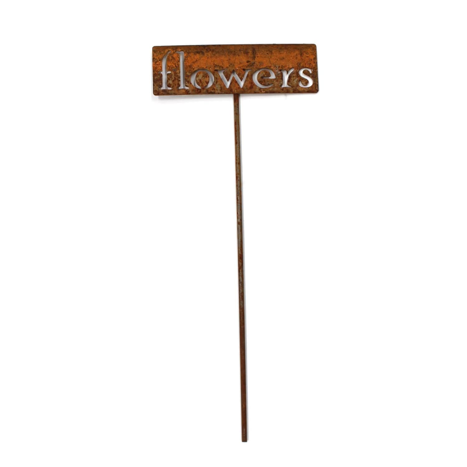 Classic Metal Garden Markers 19 Inches Tall (flowers, Naturally Rusted)-VerdiqueGarden