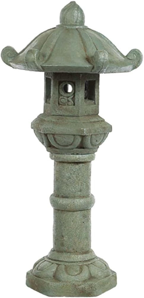 Solid Rock Stoneworks Mayumi Garden Lantern- 40" Tall- Cypress-VerdiqueGarden
