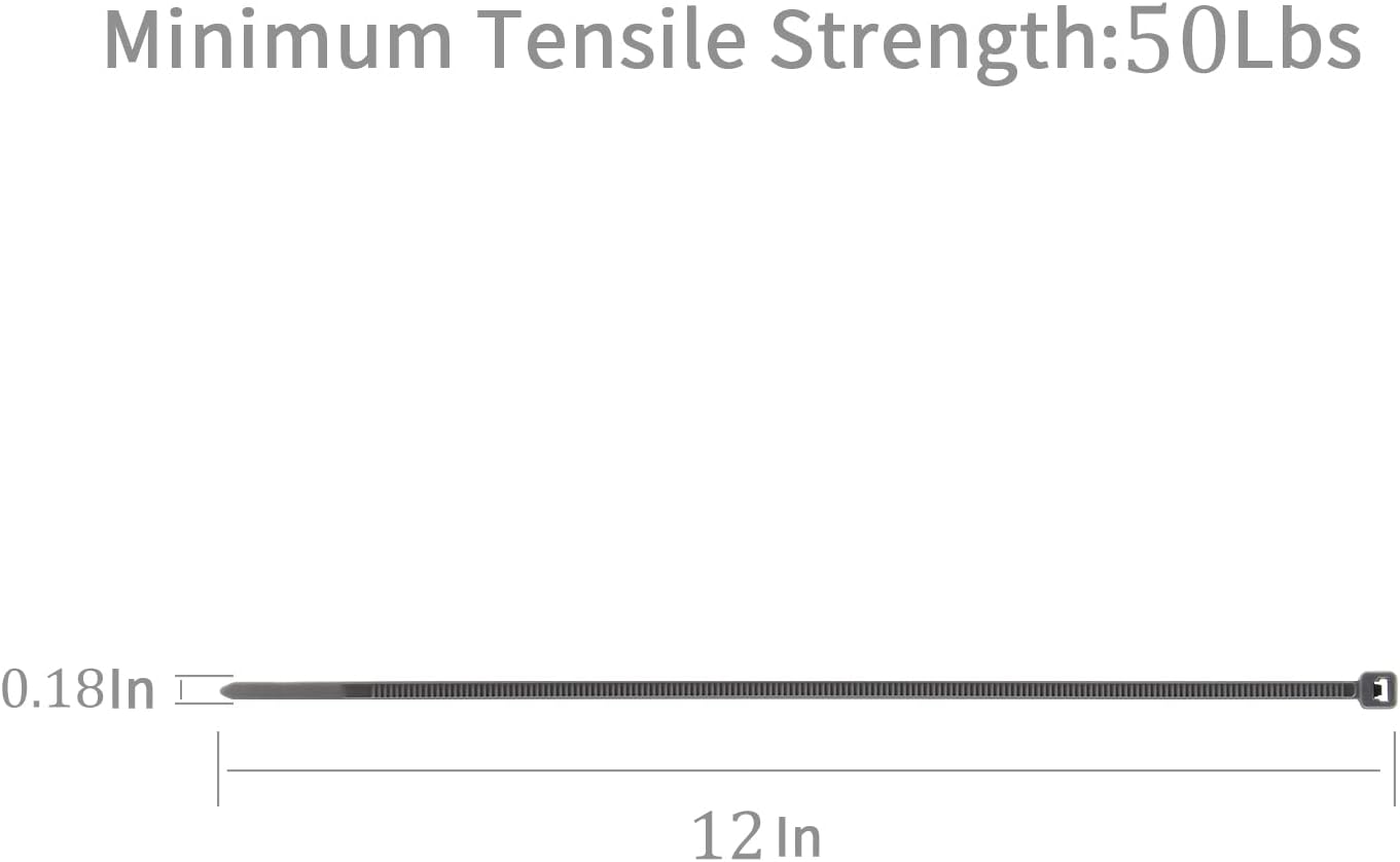 XINGO 100PCS Cable Zip Ties Heavy Duty, Premium Nylon Plastic Wire Ties with 50 Pounds Tensile Strength, Self-Locking Black Nylon Zip Ties for Indoor and Outdoor (12 inch, Silver)-VerdiqueGarden