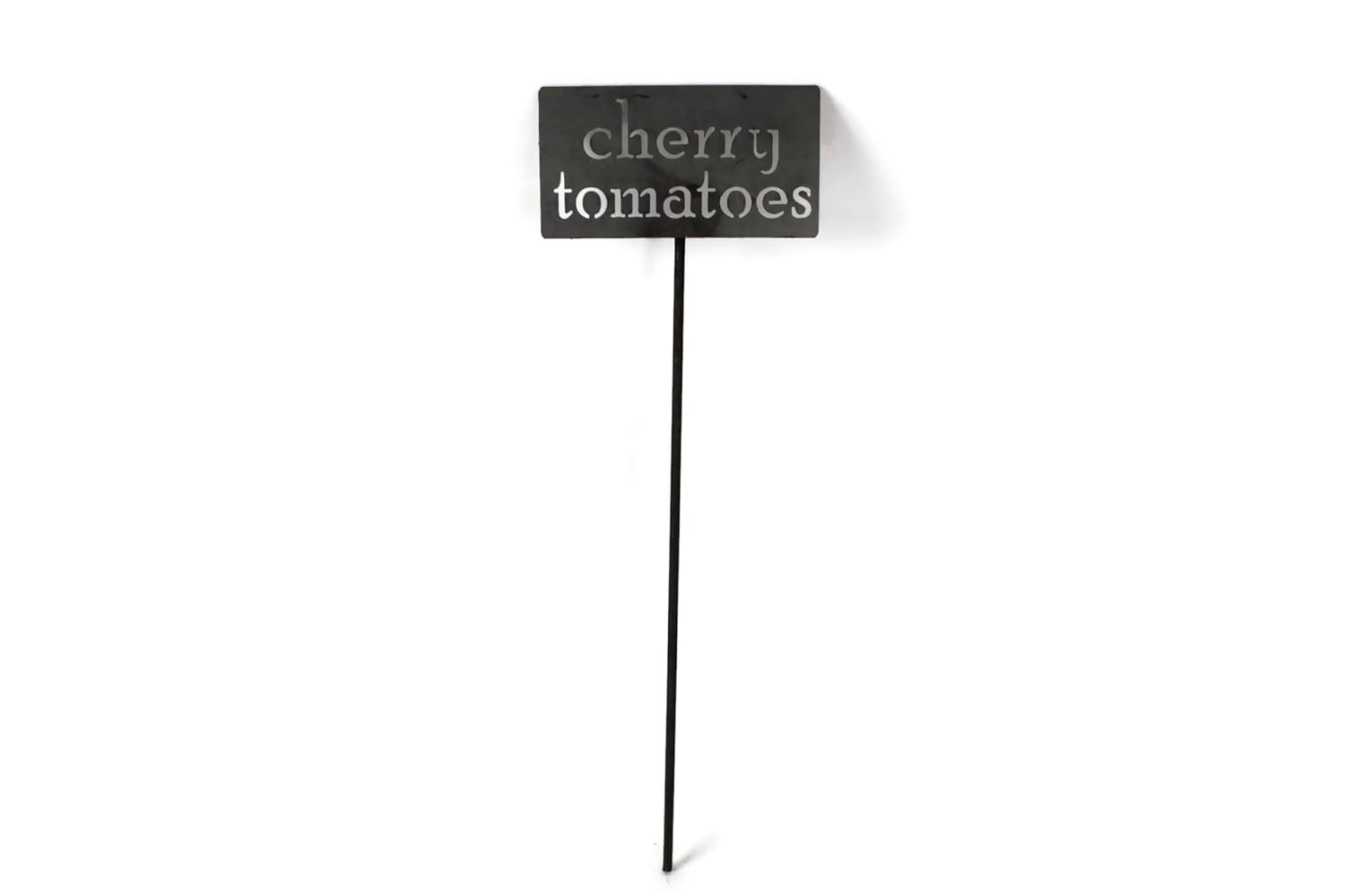 Classic Metal Garden Markers 19 Inches Tall (cherry tomatoes, Raw, Unfinished Steel (will rust with time))-VerdiqueGarden