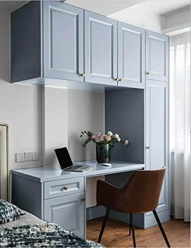 Dimoon 236''x17.7'' Blue Peel and Stick Wallpaper Contact Paper Modern Self Adhesive Wall Paper Removable Renter Friendly Textured Solid Color Shelf Cabinet Vinyl Roll (236''x17.7'',Light Grey Blue)-VerdiqueGarden