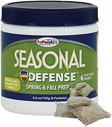 The Pond Guy Seasonal Defense, Spring & Fall Beneficial Bacteria, Barley & Enzymes, Cold Water Pond Sludge & Scum Treatment, Fish & Plant Safe, 6 Packets-VerdiqueGarden