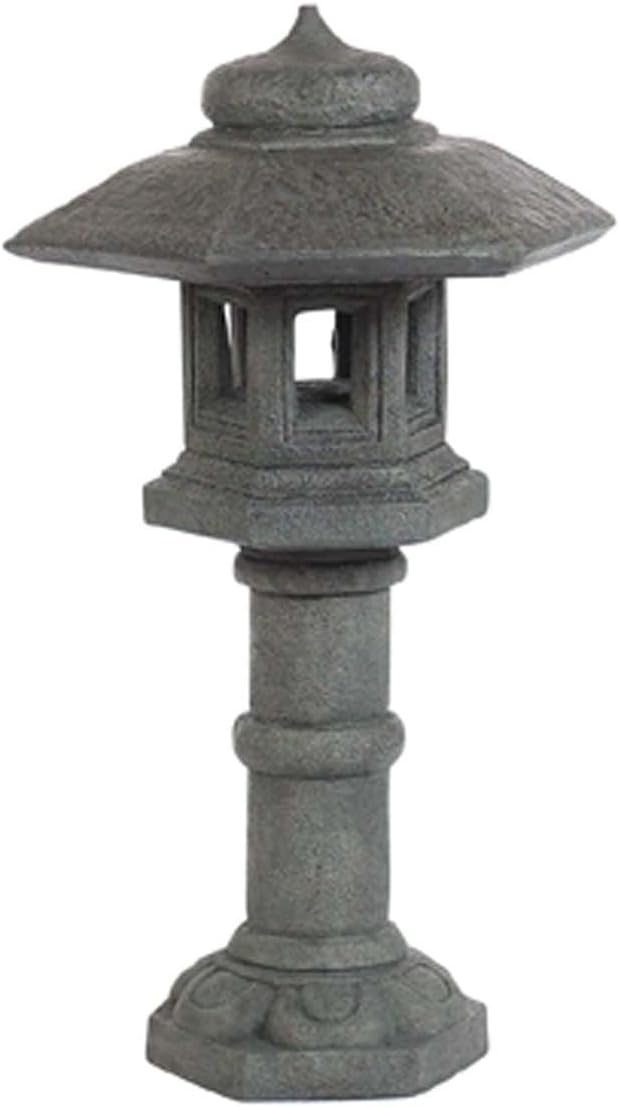 Solid Rock Stoneworks 3 Piece Yariga Garden Lantern- 37" Tall- Indigo-VerdiqueGarden