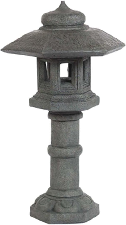 Solid Rock Stoneworks 3 Piece Yariga Garden Lantern- 37" Tall- Indigo-VerdiqueGarden