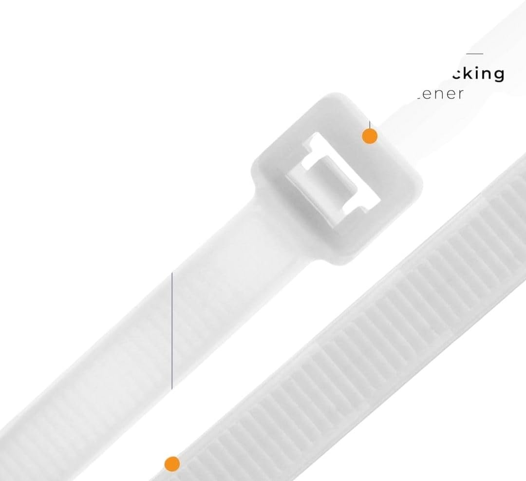 GTSE 8 Inch Black Zip Ties, 100 Pack, 18lb Strength, UV Resistant Strong Nylon Cable Ties, Self-Locking 8" Tie Wraps-VerdiqueGarden