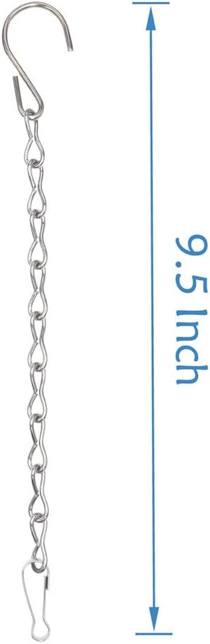 10 Pack 9.5 Inch Silver Hanging Chains for Hanging Bird Feeders, Bird Houses, Planters, Baskets, Birdbaths, Lanterns, Wind Chimes, Billboards, Signs and Ornaments-VerdiqueGarden