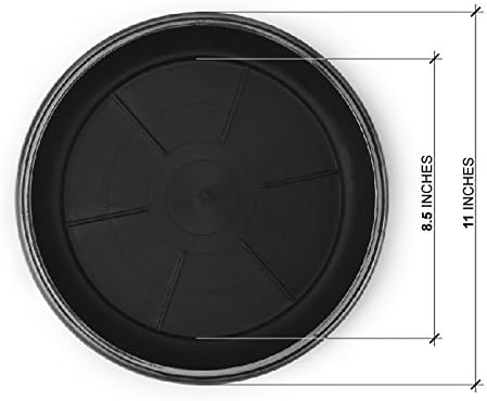 11" Decorative Heavy Duty Tray/Saucer (2 Pack) Rustic Medieval/French Country Look, Pot/Planter Base for Indoor/Outdoor Decor Use. Long Lasting, Reusable Light Weight (11 inches, Silver)-VerdiqueGarden