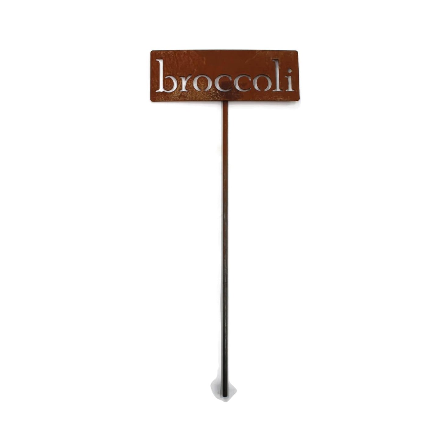 Classic Metal Garden Markers 19 Inches Tall (broccoli, Naturally Rusted)-VerdiqueGarden