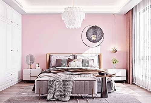 Dimoon 110''x17.7'' Pink Peel and Stick Wallpaper Contact Paper Modern Self Adhesive Wall Paper Removable Renter Friendly Textured Solid Color Shelf Cabinet Vinyl Roll (110''x17.7'',Light Pink)-VerdiqueGarden