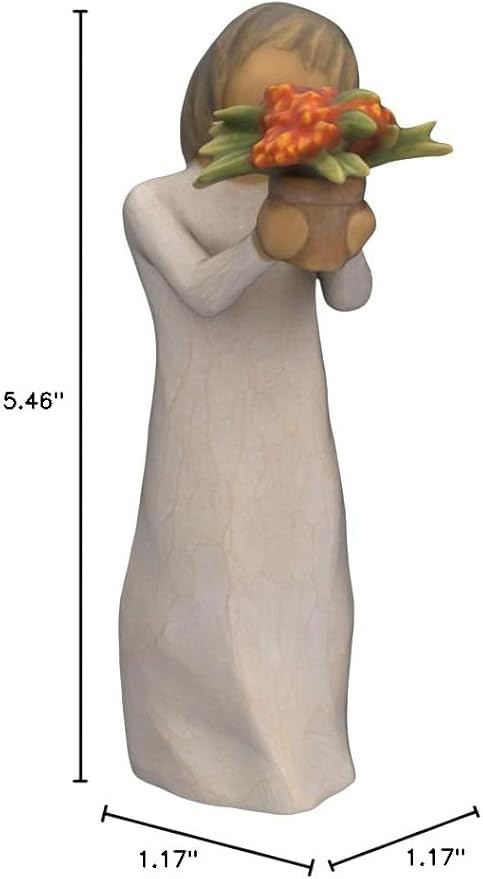 Willow Tree Little Things That Make a Big Difference, Figure Holds Milkweed Plant for Monarch Butterflies, Thank You for Volunteers, Essential Workers, Gardeners, Sculpted Hand-Painted Figure-VerdiqueGarden