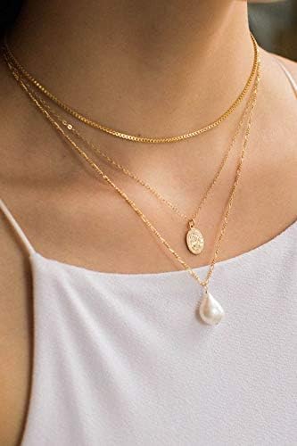 ALEXCRAFT Wholesale 6PCS 14K Real Gold Plated Brass Box Chain Necklace Bulk for Jewelry Making (16 inch)