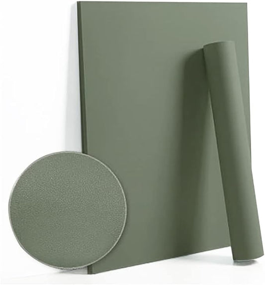 Dimoon 118''x17.7'' Green Peel and Stick Wallpaper Contact Paper Modern Self Adhesive Wall Paper Removable Renter Friendly Textured Solid Color Shelf Cabinet Vinyl Roll (118''x17.7'',Leaf Green)-VerdiqueGarden