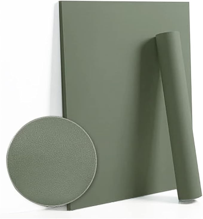 Dimoon 78.7"x15.7" Leaf Green Peel and Stick Wallpaper Green Leaf Thicken Waterproof Contact Paper Solid Grey Green Gray Wall Paper Self Adhesive Wallpaper Removable Shelf Drawer Liner Vinyl Roll-VerdiqueGarden
