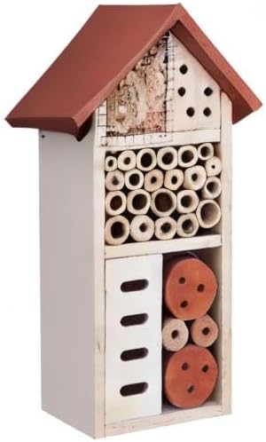 Lulu Home Wooden Insect House, Hanging Insect Hotel for Bee, Butterfly, Ladybirds, Beneficial Insect Habitat, Bug Hotel Garden, 10.4 X 3.4 X 5.4 Inch-VerdiqueGarden