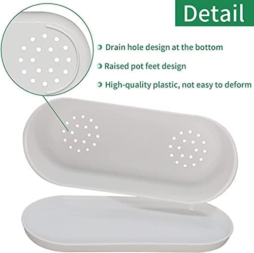 10-Pack Herb Planter with Saucer for Plant Window Box, Plastic Planter with Multiple Drainage Holes and Tray for home Garden Succulents Modern Decorative Window Planter Box Flower Pots Gardening Pot-VerdiqueGarden