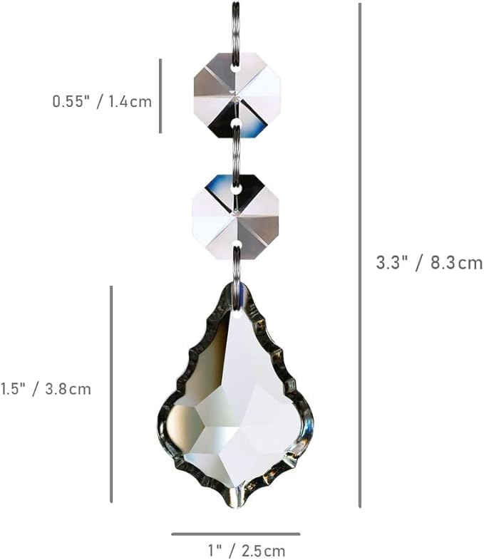 Maple Leaf 20pcs Crystal Chandelier Prisms Replacement Pendant Parts, 38mm Hanging Crystals Beads for Chandelier Wedding Decoration Clear-VerdiqueGarden