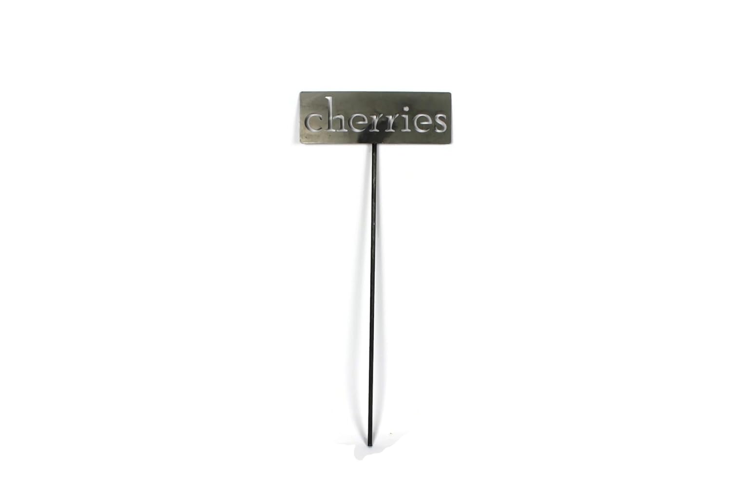 Classic Metal Garden Markers 19 Inches Tall (cherries, Raw, Unfinished Steel (will rust with time))-VerdiqueGarden