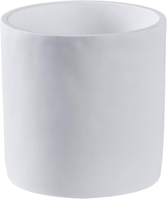 11 Inch Pot for Plants, Large Cement Planter with Drainage Hole, Mid-Century Modern Concrete Flower Pots for Home Decor, Office & Outdoor (White)-VerdiqueGarden