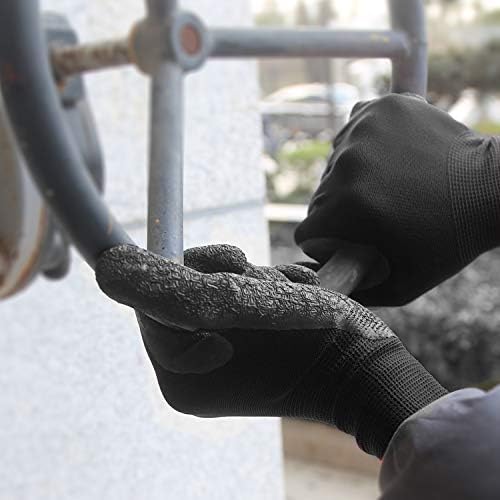 Evridwear Crinkle Latex Rubber Hand Coated Safety Work Gloves for Men Women General Multi Use Construction Warehouse Gardening Assembly Landscaping (S-Size) 120 Pairs Pack-VerdiqueGarden