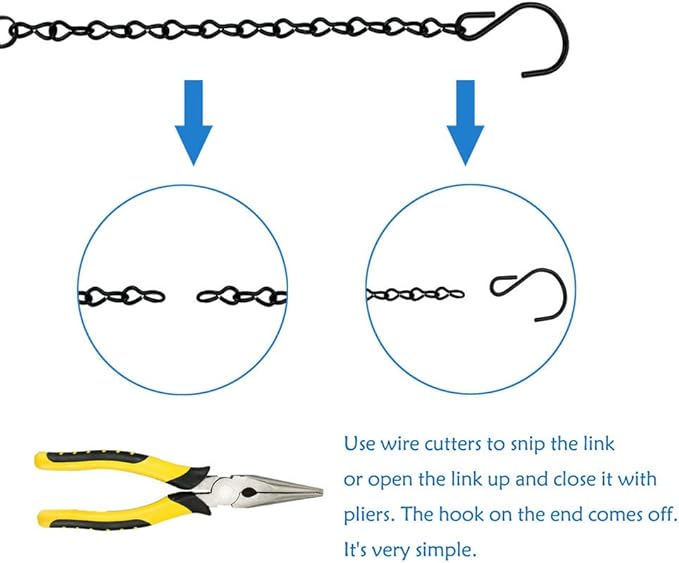 10 Pack 9.5 Inch Black Hanging Chains, Garden Plant Hangers for Hanging Bird Feeders, Billboards, Chalkboards, Basket, Planters, Lanterns, Wind Chimes and Decorative Ornaments Etc-VerdiqueGarden