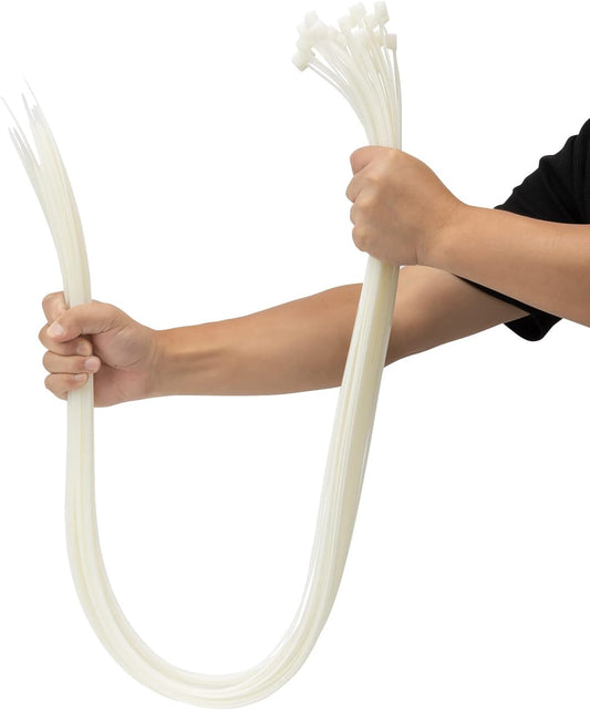XINGO 30 inch White Cable Zip Ties Heavy Duty 25 PCS,175 lbs Ultra Strong Plastic Wire Ties, Large Cable Ties Extra Long Tie Wraps, Indoor and Outdoor UV Resistant-VerdiqueGarden