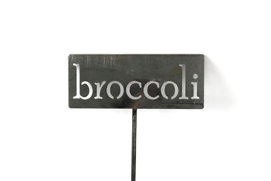 Classic Metal Garden Markers 19 Inches Tall (broccoli, Raw, Unfinished Steel (will rust with time))-VerdiqueGarden