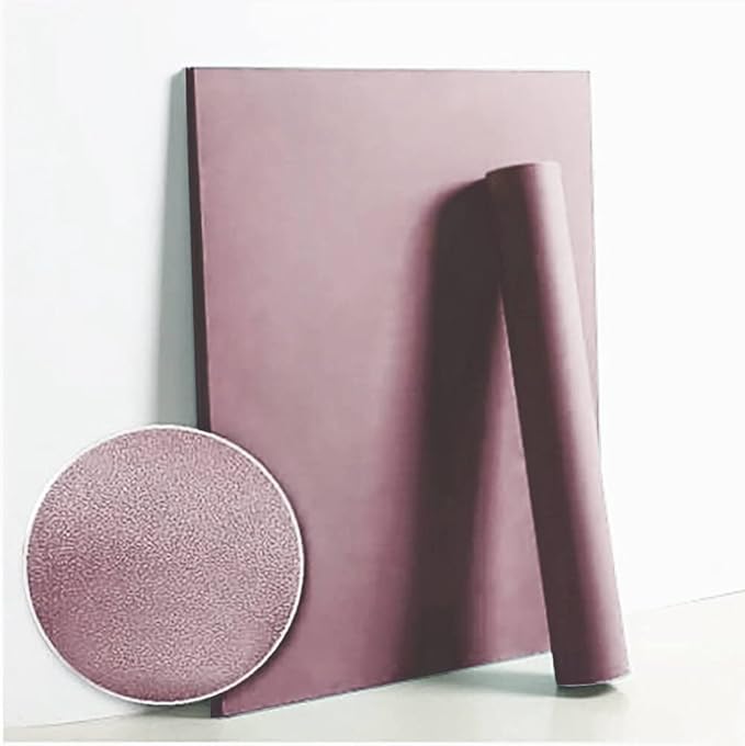 Dimoon 78.7''x17.7'' Pink Peel and Stick Wallpaper Contact Paper Modern Self Adhesive Wall Paper Removable Renter Friendly Textured Solid Color Shelf Cabinet Vinyl Roll (78.7''x17.7'',Grey Pink)-VerdiqueGarden