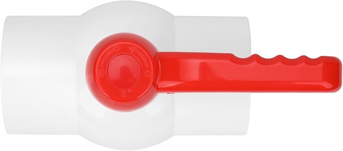 3Inch PVC Ball Valve Water Pipe Shut-off Valve Socket with Red T-Handle for Cold Water Supply lines, Irrigation Pipe fitting System(Socket x Socket), 3" PVC Water Shut-off Valves Fitting, SCH40-VerdiqueGarden