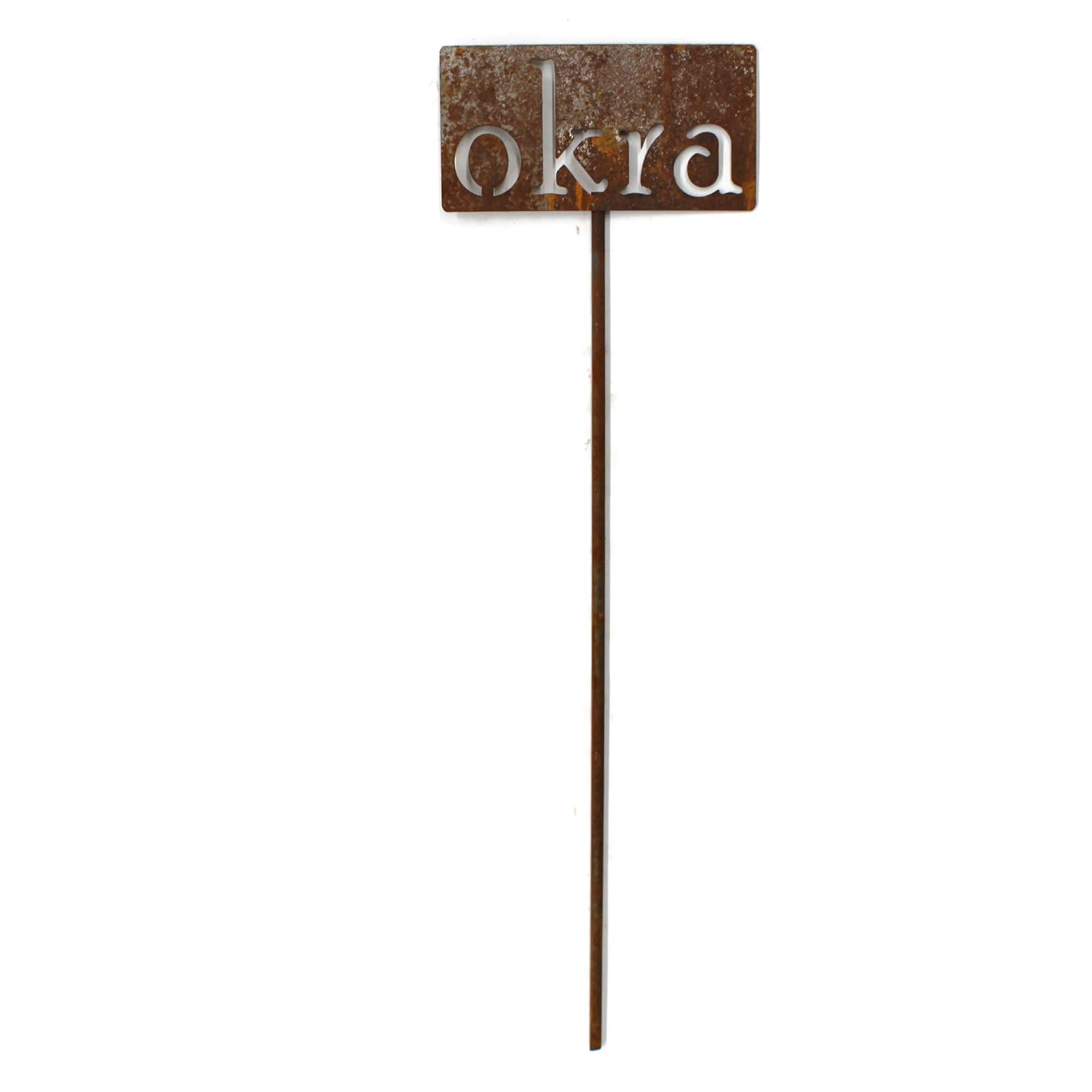 Classic Metal Garden Markers 19 Inches Tall (okra, Naturally Rusted)-VerdiqueGarden